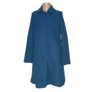 Lands' End Blue Wool Women's Coat - Regular Size 16